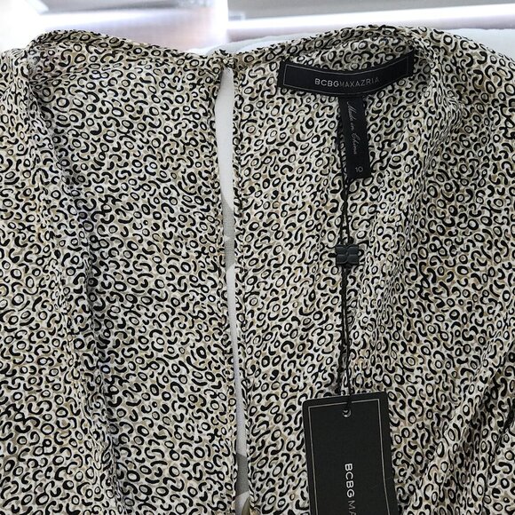 BCBCMAXAZRIA Wrap Dress Mini Camo Leopard Size 10 - Picture 6 of 7